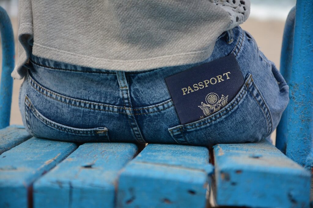 pass, passport, id, document, pants, pocket, back pocket, person, back, away, travel, travel document, identity, stay, visa, blue travel, blue document, passport, passport, passport, passport, passport, visa, visa, visa, visa